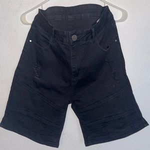 Black Denim Shorts